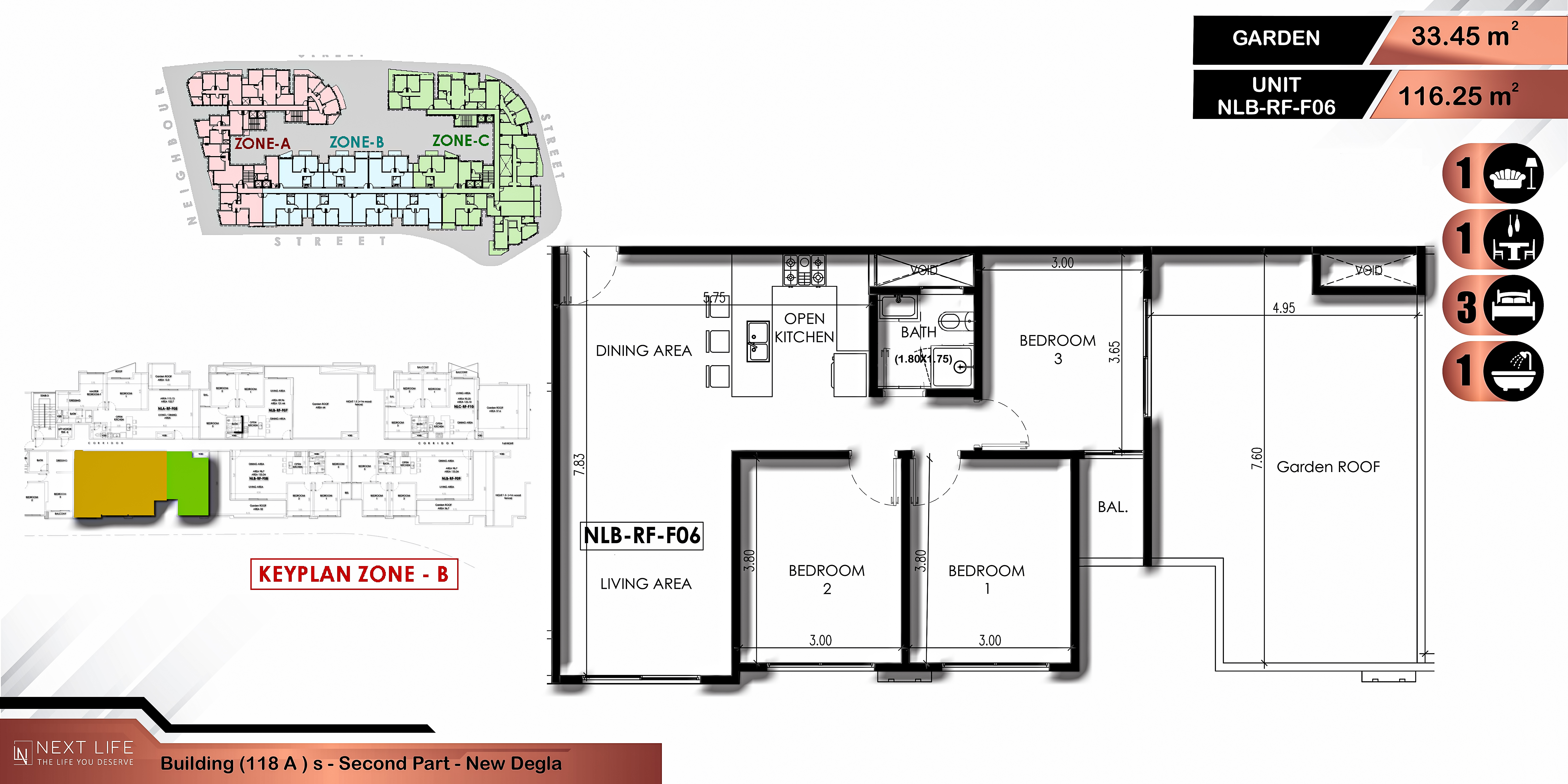 Roof B 116m + 33m G